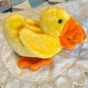Vintage 1978 Anya Full Body Duck Plush Hand Puppet 14”Yellow Orange Taiwan
